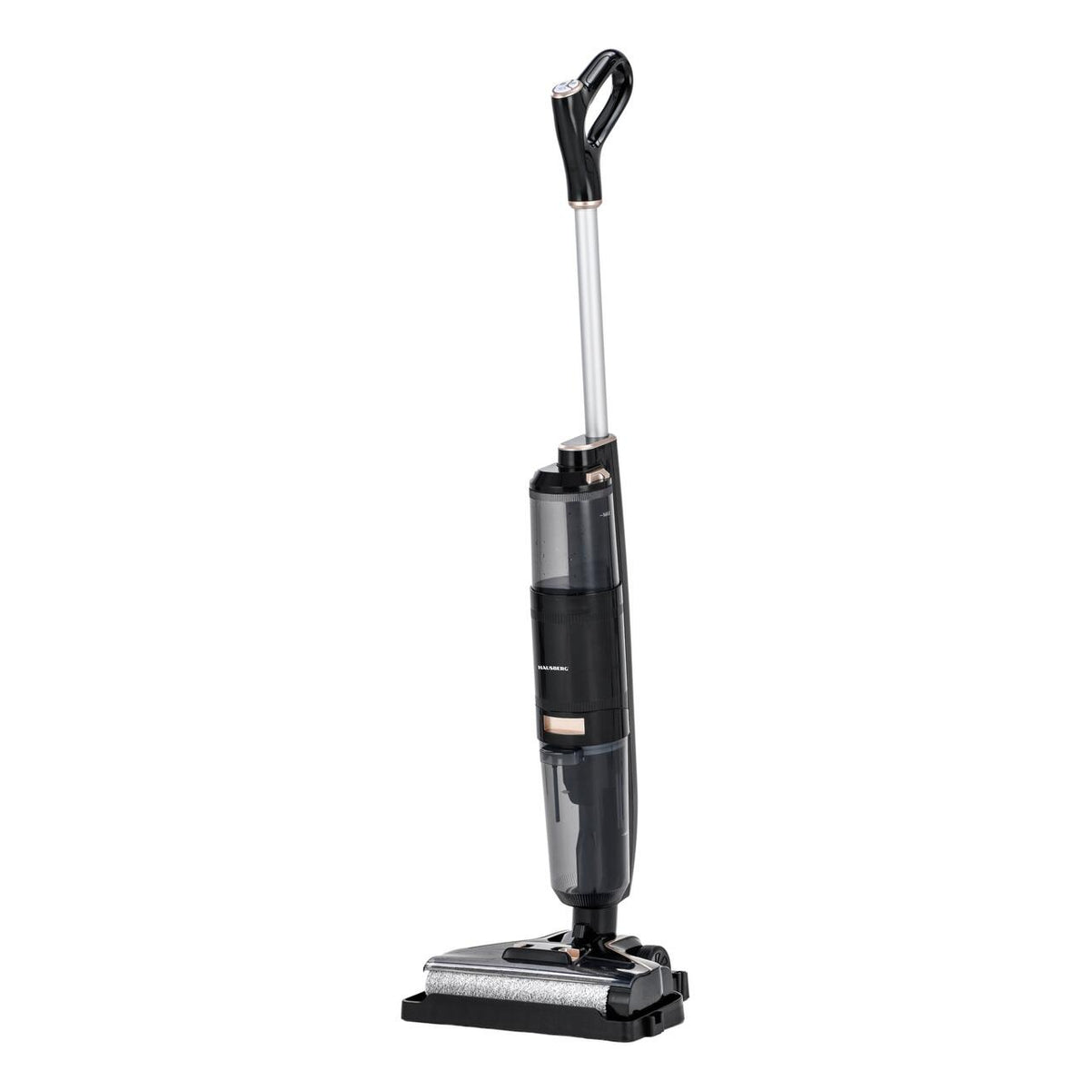 Aparat de curățat pardoseli cu acumulator Hausberg HB-2886NG, 120W, Autonomie 25 min, Rezervor apă curată 600ml, Ecran LED, Filtru HEPA