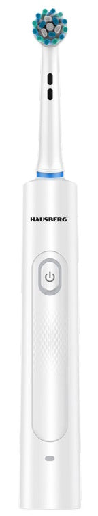 Periuță de dinți electrică reîncărcabilă Hausberg HB-375AB, 7500 rot/min, 3 moduri, Huse/Trusă transport, IP67, USB-C, 10 capete (9+1), Albă