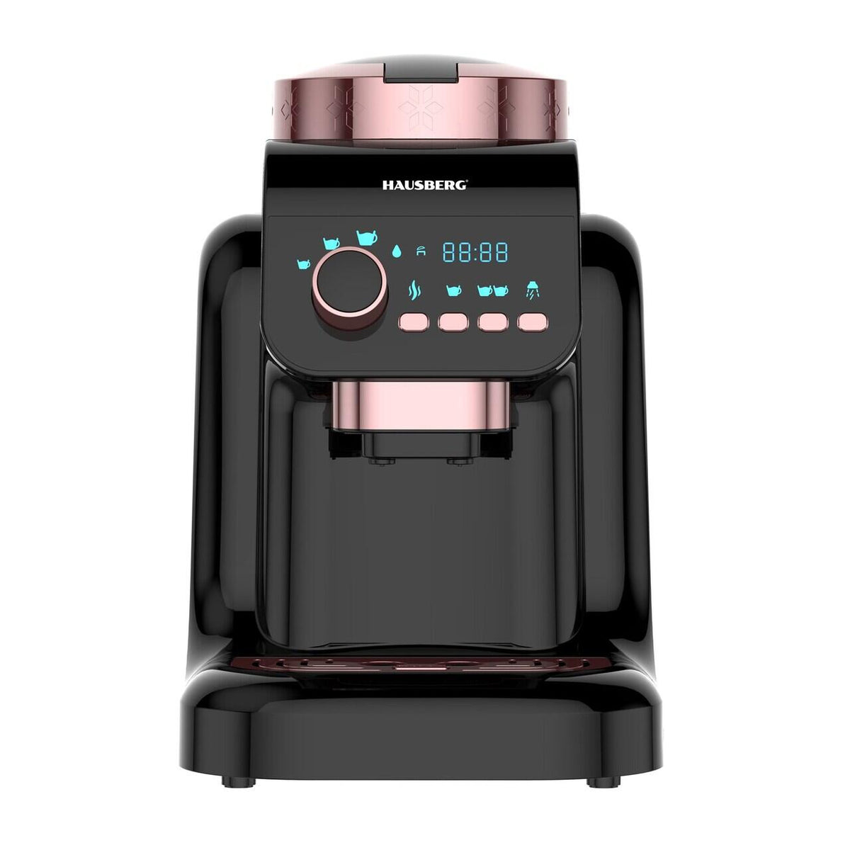 Aparat Automat de Cafea Turcească Hausberg HB-3830NG, 700W, Rezervor 1L, Autocurățare, Preparare Lentă, Negru/Gri