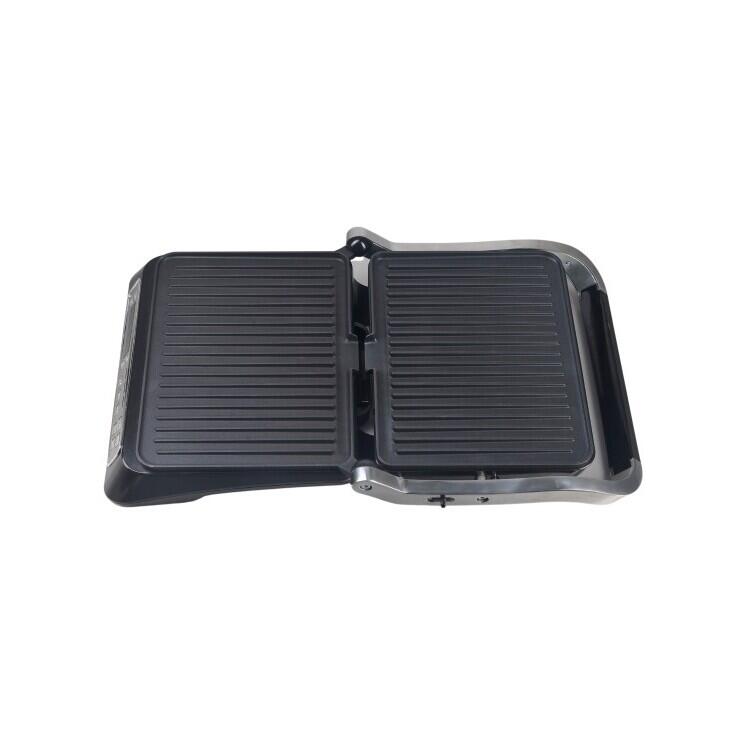 Sandwich maker & grill HAUSBERG HB-538IN, 1850-2200W, Termostat reglabil, Placi acoperite cu granit, Maner din aluminiu, Corp din Inox