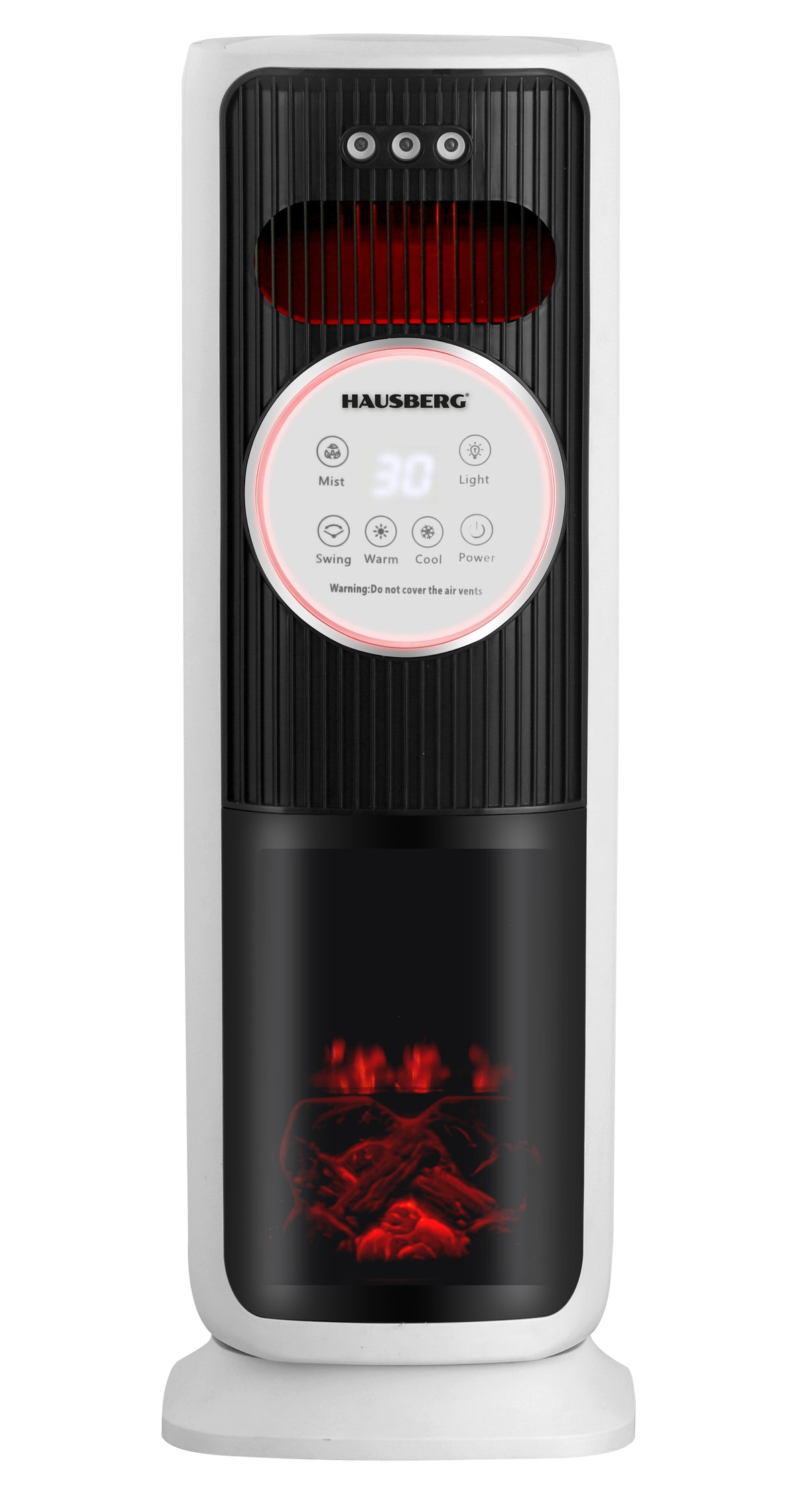 Radiator digital tip turn, cu ventilatie si efect de flacara, Hausberg HB-8233NG