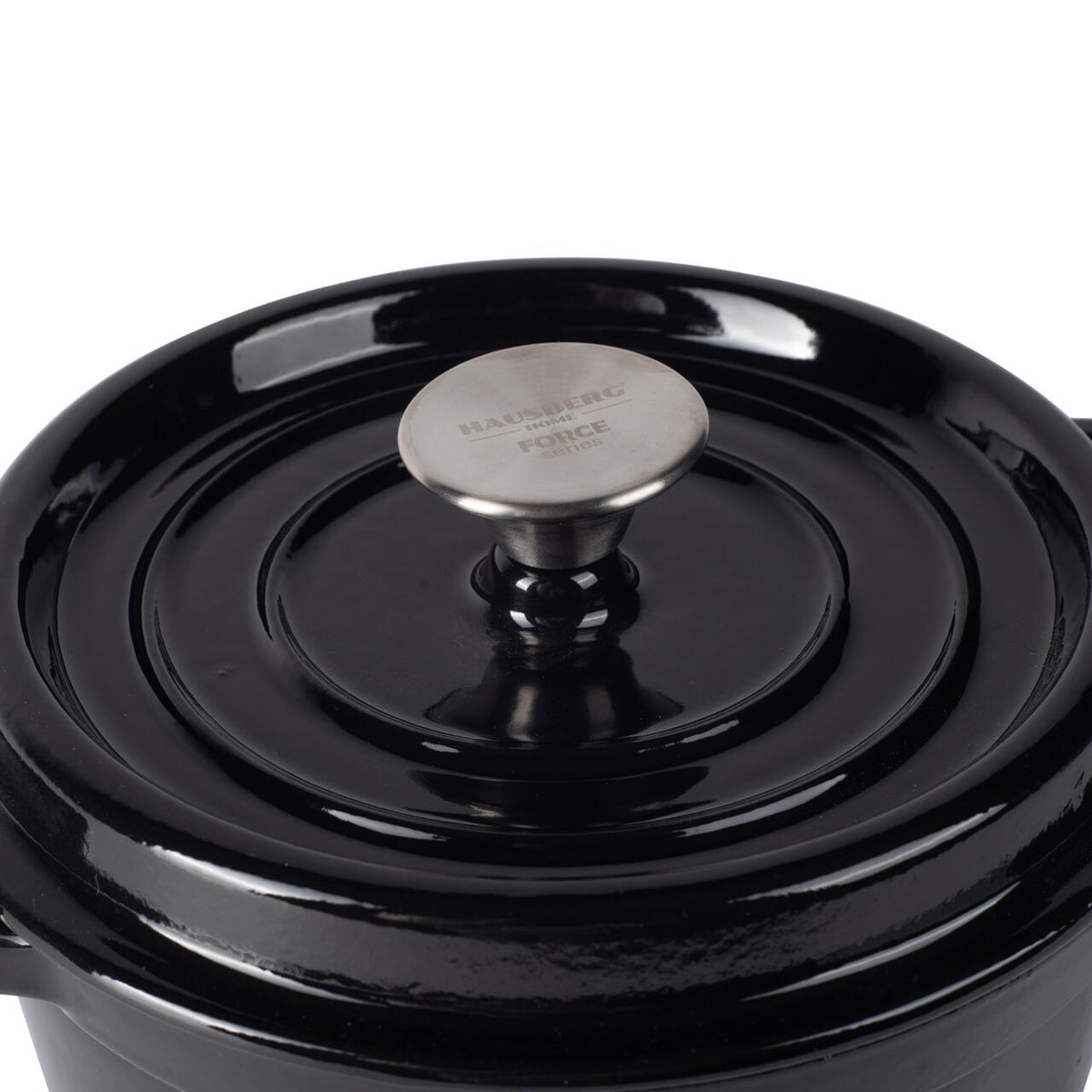 Oală din fontă emailată Hausberg HB-H742NG 22cm, 3L negru