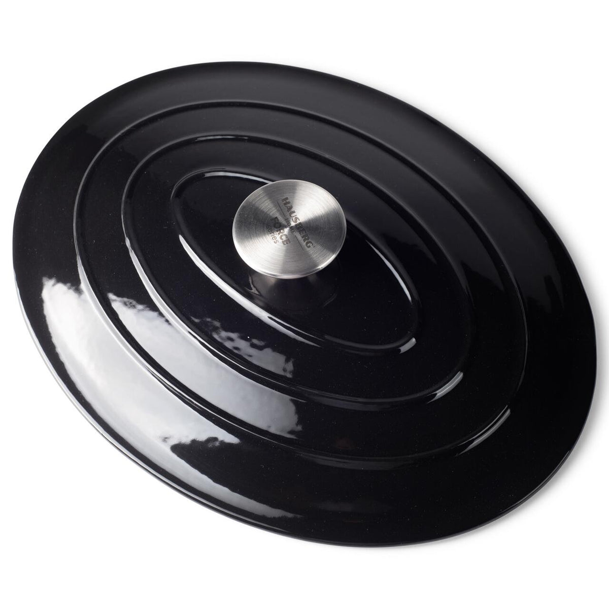 Oală din fontă emailată Hausberg HB-746, diametru 26 cm, neagra