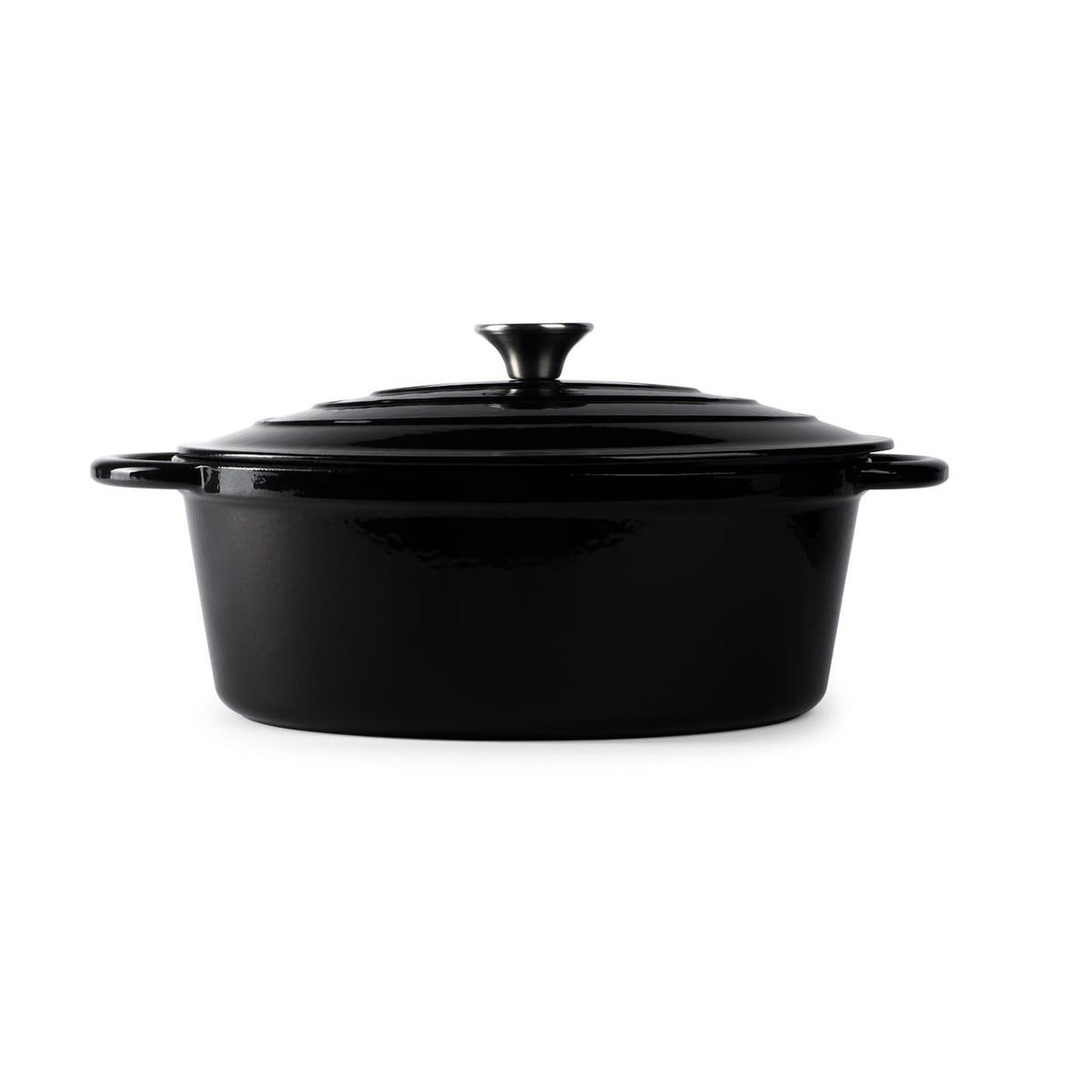 Oală din fontă emailată Hausberg HB-746, diametru 26 cm, neagra