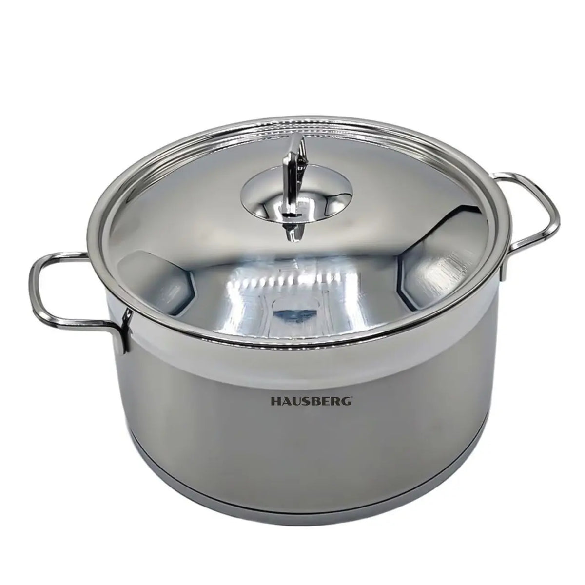 Oala din inox cu capac HAUSBERG HB-H776, capacitate 8.5L, diametru 26 cm, fund dublu