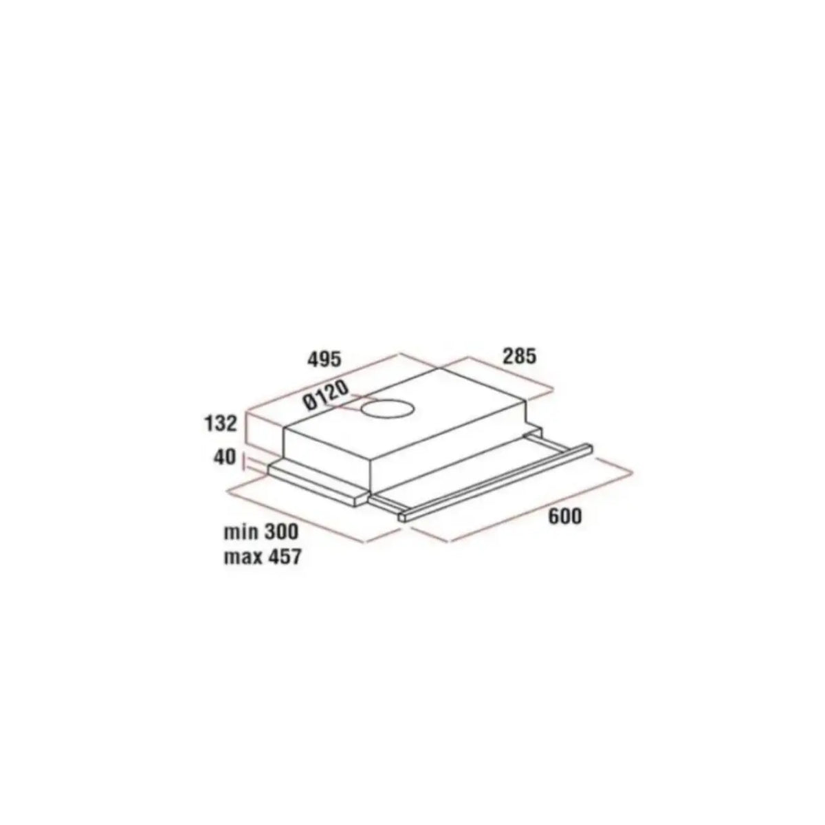 Hota incorporabila telescopica Hausberg HB-1285IN, putere de absorbtie 420 m3/h, 2 motoare, 60 cm, Inox