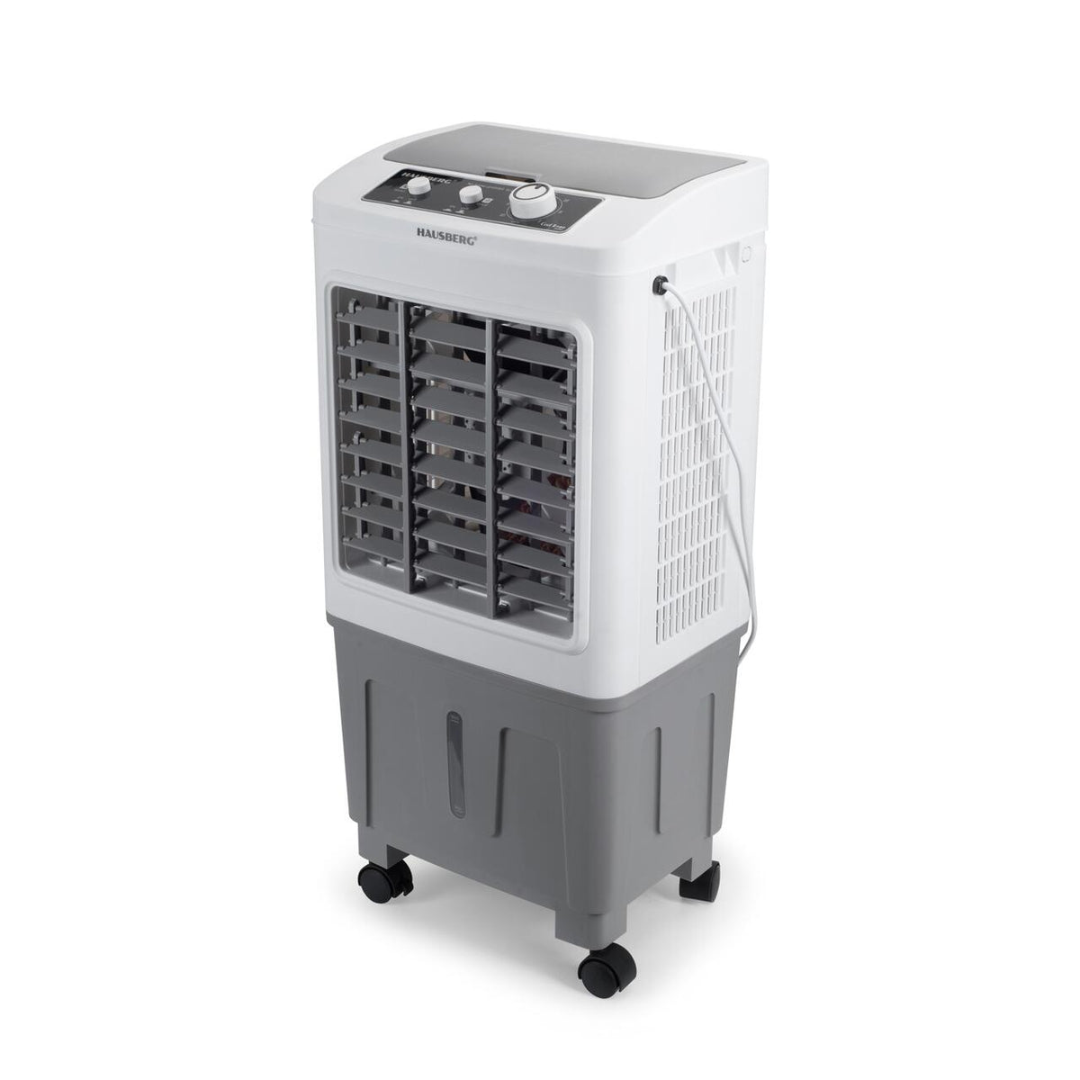 Racitor de aer portabil Hausberg HB-5961AB, 75W, rezervor 20L, 3 viteze, control mecanic, 2 cutii gheata