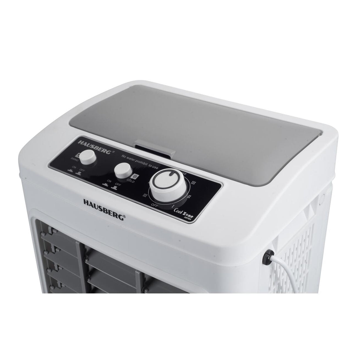 Racitor de aer portabil Hausberg HB-5961AB, 75W, rezervor 20L, 3 viteze, control mecanic, 2 cutii gheata