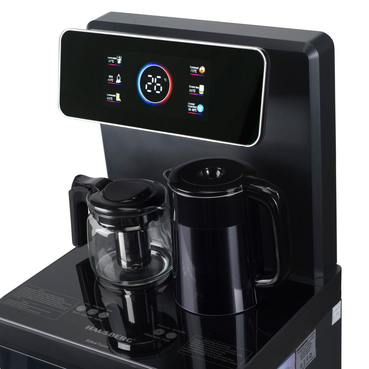 Dozator apa de podea multifunctional HAUSBERG HB-6030NG, cu amplasarea bidonului la baza si Tea Bar, Apa calda/rece, Ceainic, Fierbator, Racire cu compressor