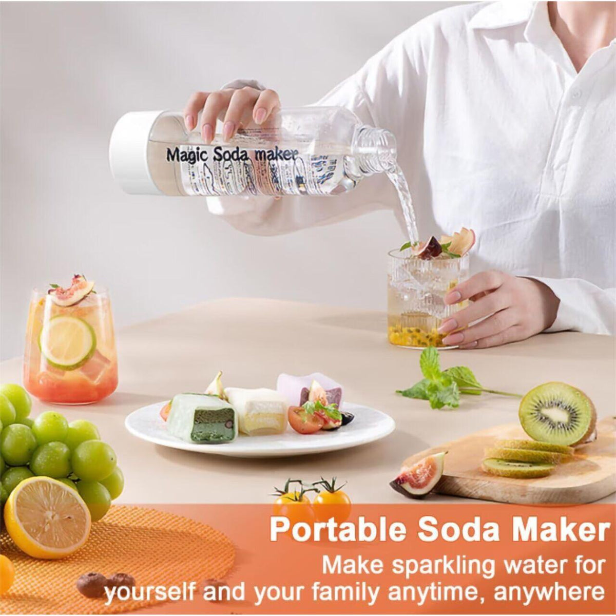 Aparat preparare Sifon HAUSBERG HB-6042AB, Recipient 1L, Eco-Friendly, Alb