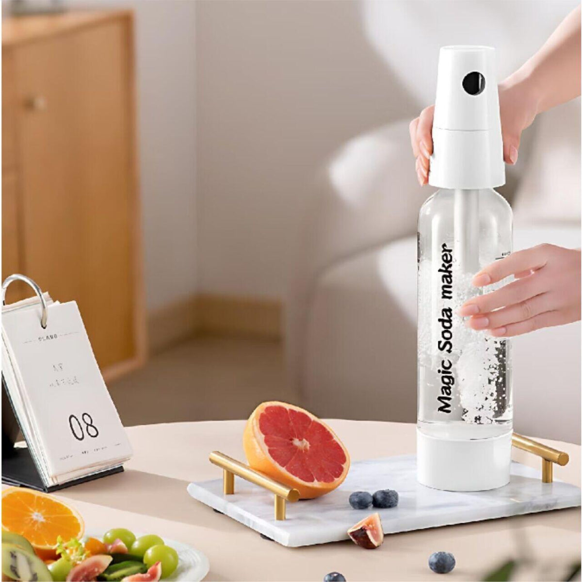 Aparat preparare Sifon HAUSBERG HB-6042AB, Recipient 1L, Eco-Friendly, Alb