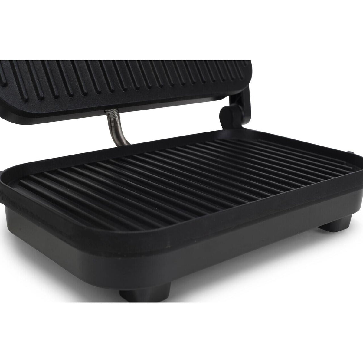 Sandwich-maker Grill HAUSBERG HB-632, 1100-1300 W, Panini, Placi nonaderente, Maner rece, Negru
