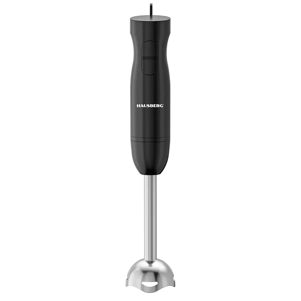 Blender 3 in 1 HAUSBERG HB-7701NG, 500W, 2 viteze, Material ABS, lame din inox, Capacitate pahar 700ml, tocator 500ml, Negru