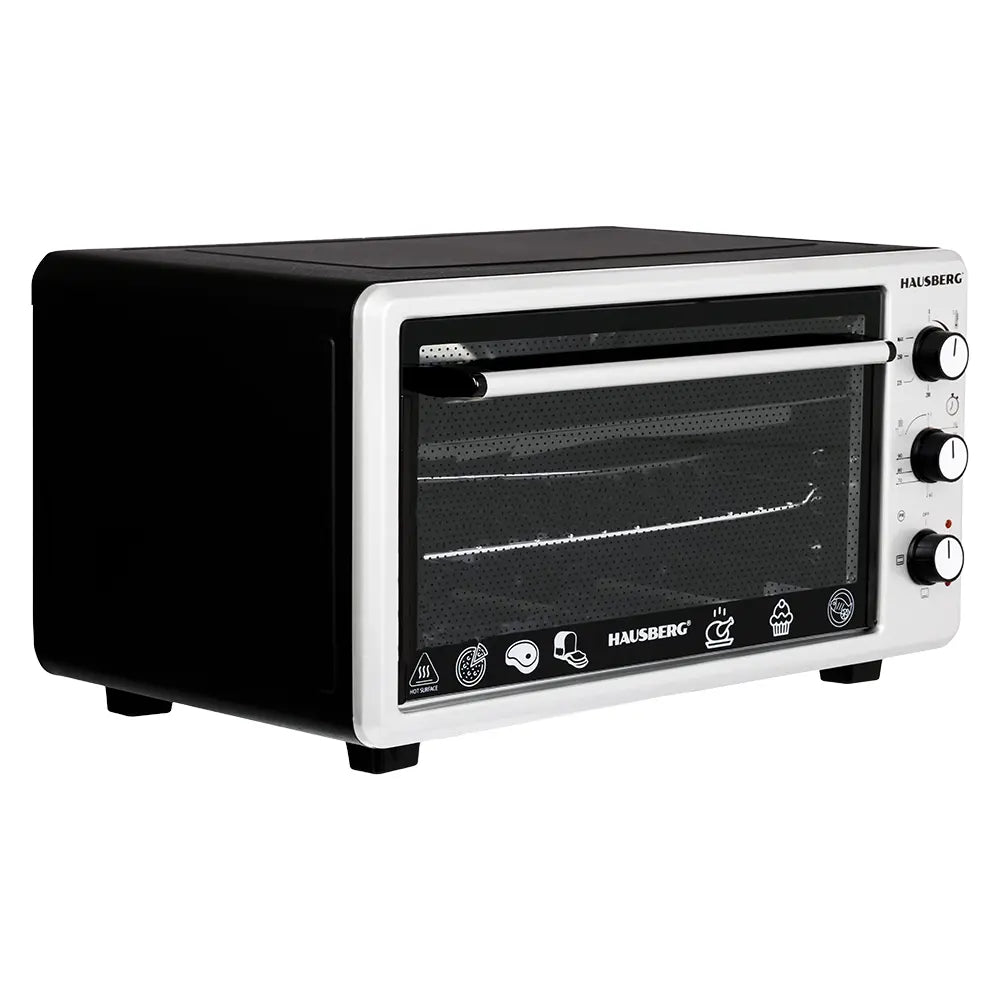 Cuptor Electric Hausberg HB-8000P capacitate 48 Litri, putere 1800W, Temperatura maxima 230 grade, timer prevazut cu alarma sonora