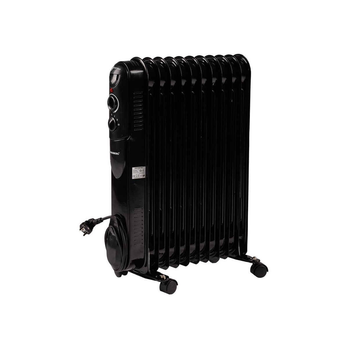 Calorifer electric cu ulei HAUSBERG HB-8925, 3 trepte, 1000-1500-2500 W, 11 elementi 110 mm x 580 mm, termostat reglabil, maner si rotite pentru o deplasare facila, indicator luminos functionare
