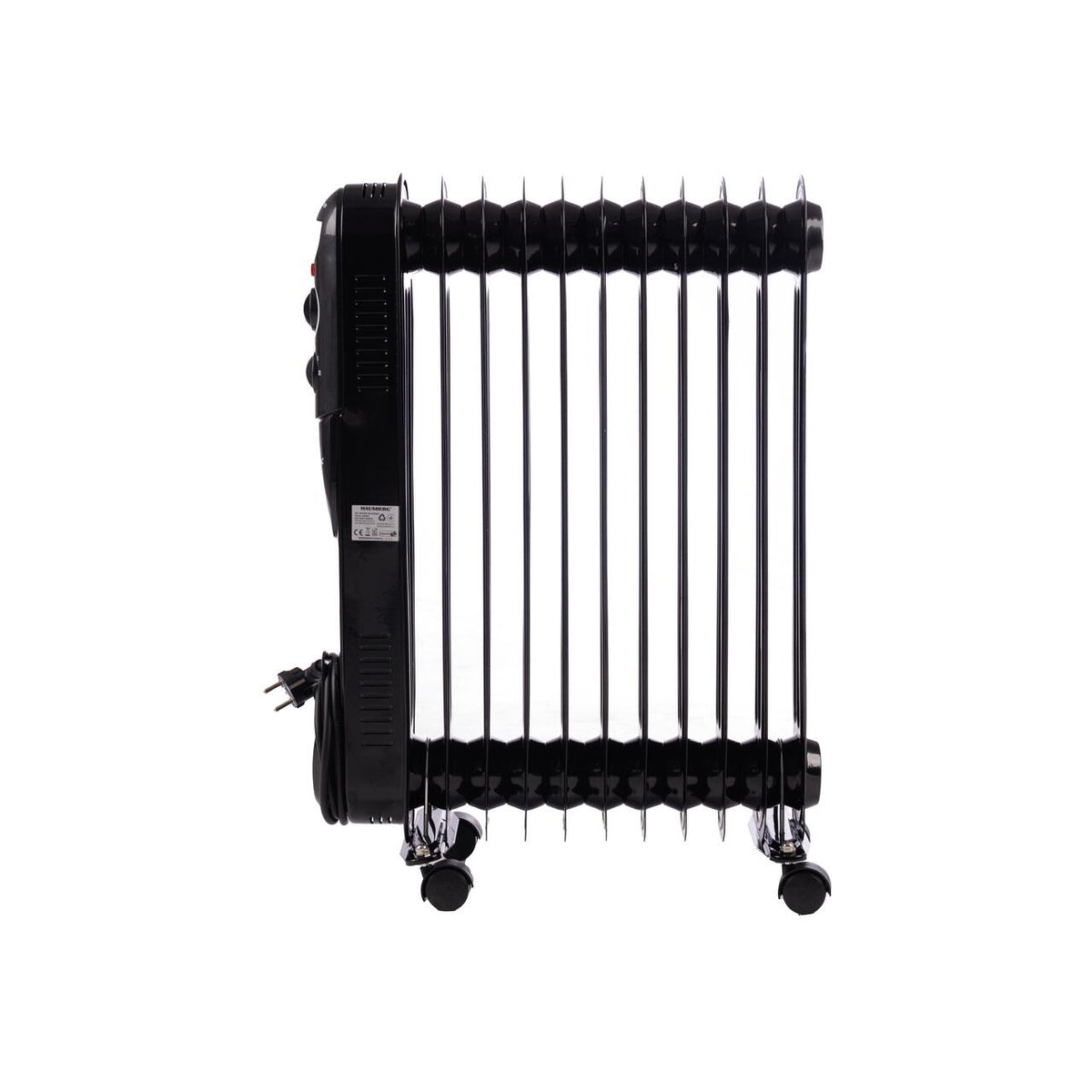 Calorifer electric cu ulei HAUSBERG HB-8925, 3 trepte, 1000-1500-2500 W, 11 elementi 110 mm x 580 mm, termostat reglabil, maner si rotite pentru o deplasare facila, indicator luminos functionare