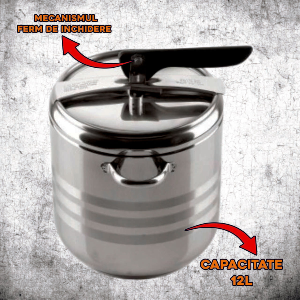 Oala sub presiune ERTONE ERT-MN307, 12L, Material INOX