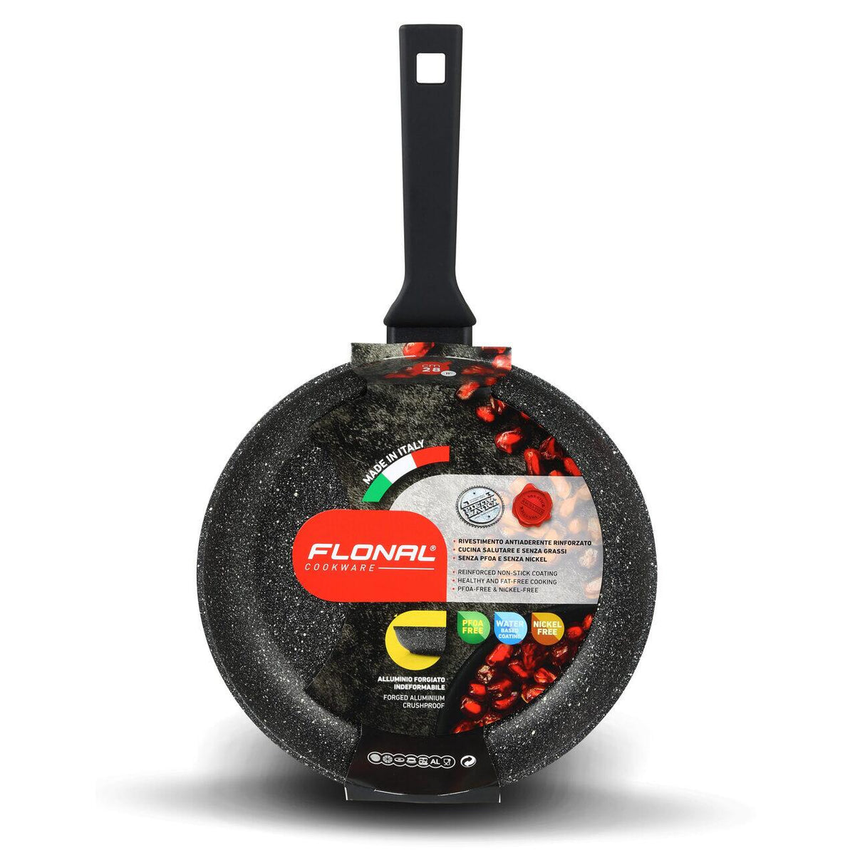 Tigaie antiaderenta FLONAL cu 5 straturi de acoperire cu efect de piatra Magma-Tech, 28cm