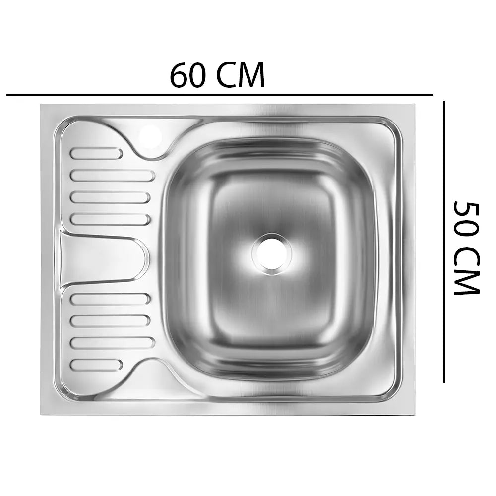 Chiuveta bucatarie pentru masca SANITEC S402D, 60x50 cm, Cuva Dreapta, 0.4 mm, Inox