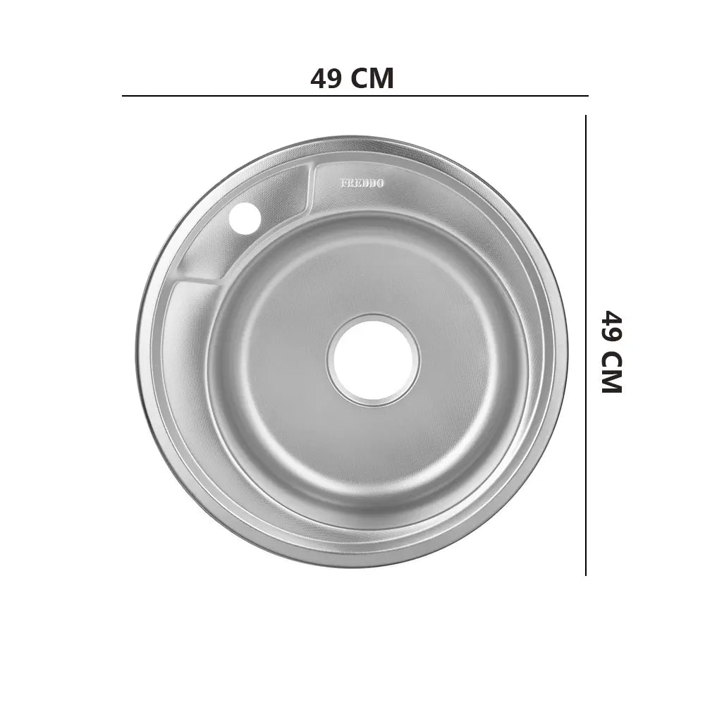 Chiuveta Inox Freddo SN7000/Q32, pentru blat Q32, rotunda, anticalcar, diametru 49 cm, adancime 17 cm