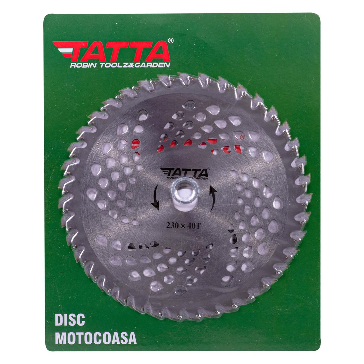 Disc motocoasa circular Tatta TT-1001, dinti vidia, 230x40T, pentru iarba