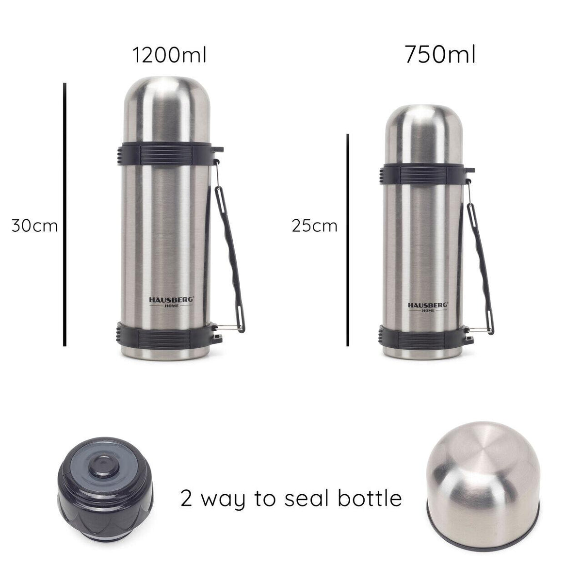 Termos HAUSBERG HB-H1455, capacitate 1200ml, material inox