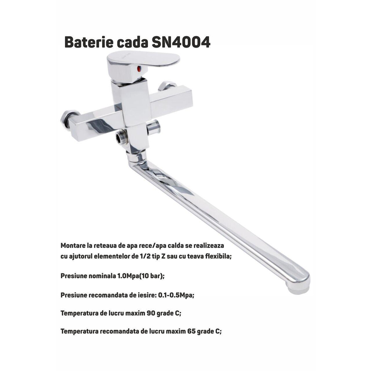 Baterie monocomandă cadă/duș Sanitec De Luxe ERT-SN 4004, monocomandă