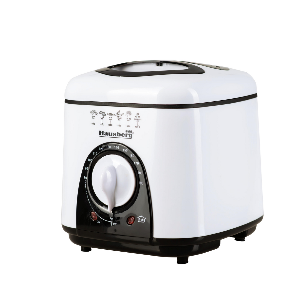 Friteuza Hausberg HB 1320NG, 850W - 950 W, 1 L, Alb/Negru