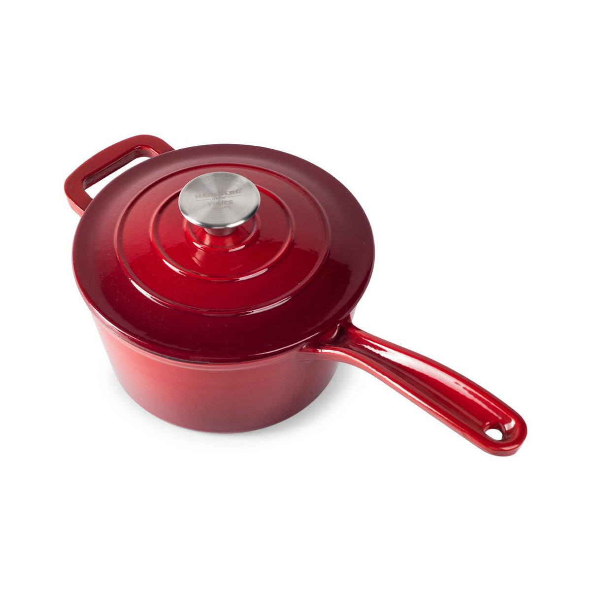 Cratiță din Fontă Emailată cu Capac Hausberg HB-H751RS, 19cm, 1.9L, Compatibilă Inducție și Cuptor