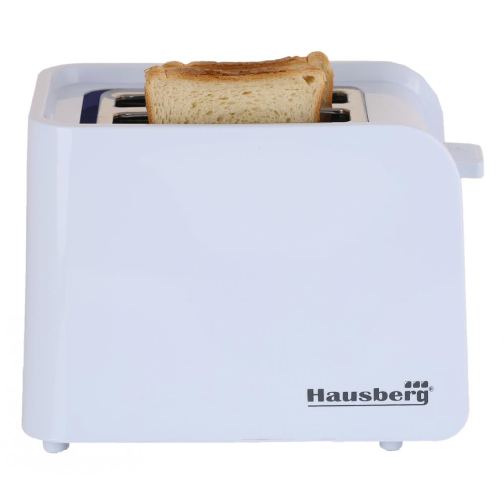 Prajitor de paine Hausberg HB-195A, 750 W, 2 felii, functie decongelare, functie reincalzire, 6 trepte putere, Alb