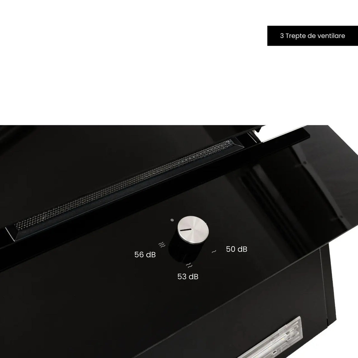 Hota Incorporabila decorativa Hausberg HB-2285NG, 163W , Filtru aluminiu, Putere de absorbtie maxim 650 m3/h, 60 cm, Negru