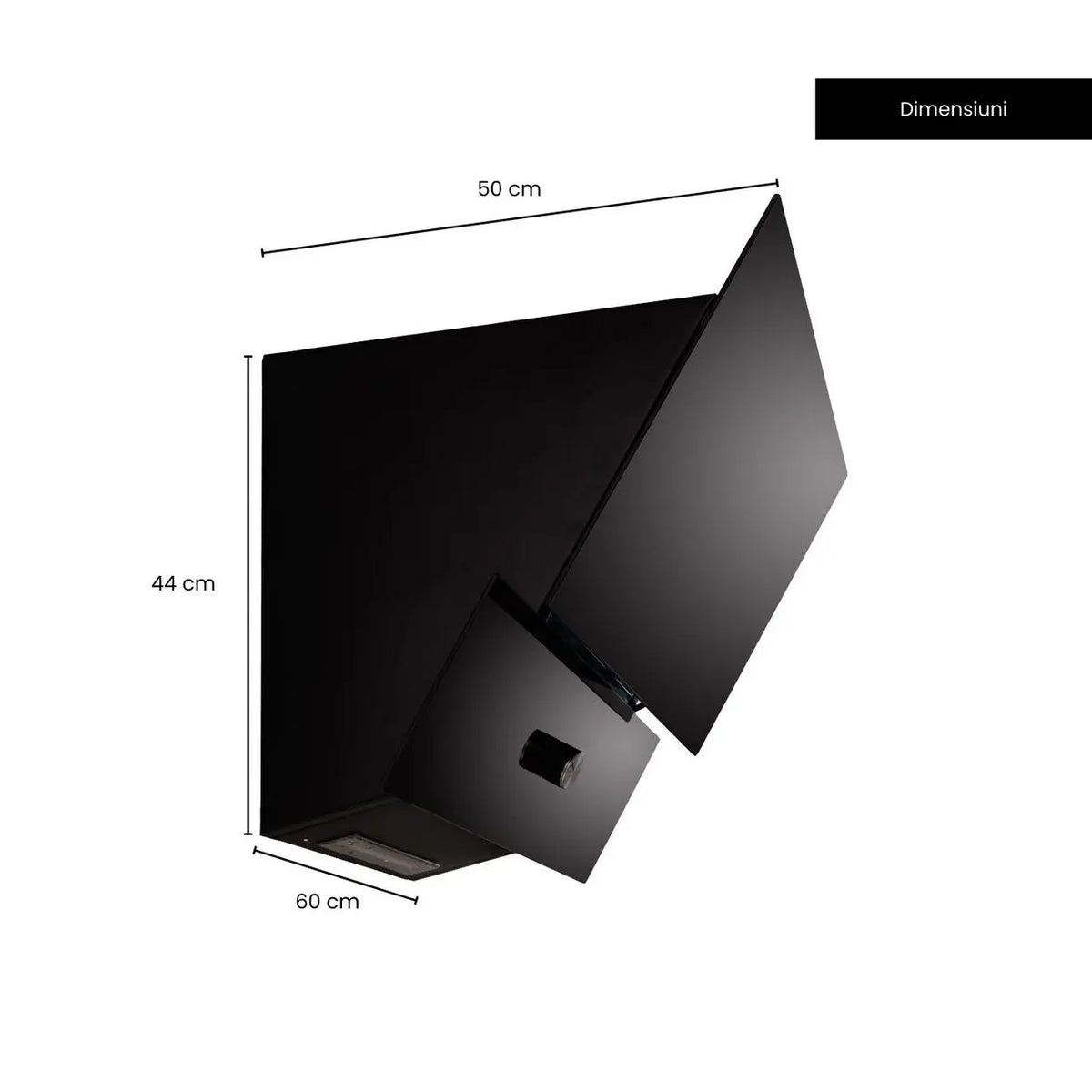 Hota Incorporabila decorativa Hausberg HB-2285NG, 163W , Filtru aluminiu, Putere de absorbtie maxim 650 m3/h, 60 cm, Negru