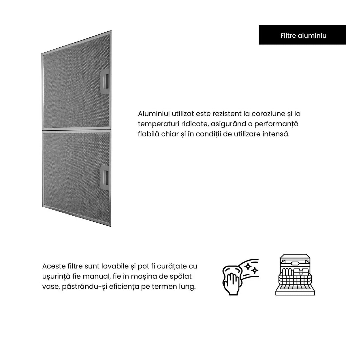 Hota Incorporabila decorativa Hausberg HB-2285NG, 163W , Filtru aluminiu, Putere de absorbtie maxim 650 m3/h, 60 cm, Negru