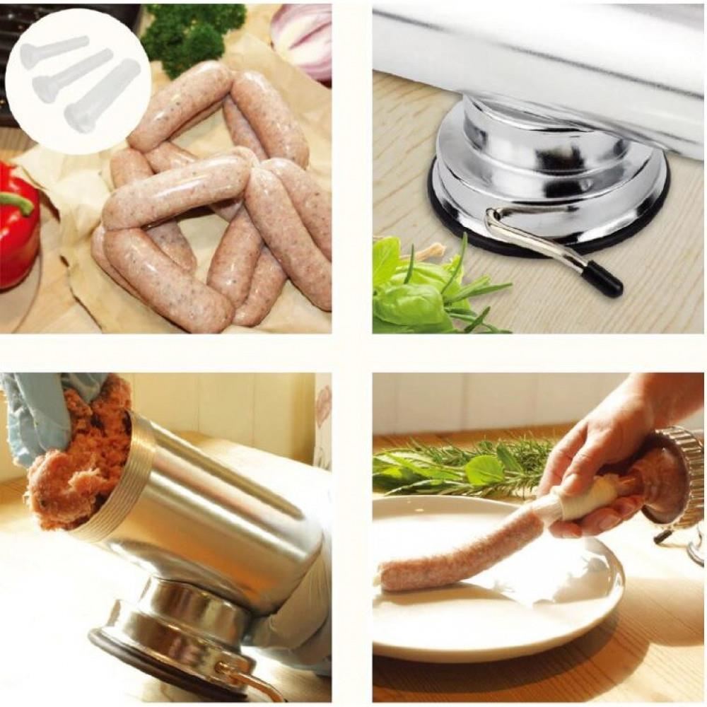 Aparat cu sprit pentru prepararea carnatilor ERTONE MN-485, capacitate 2.5 Kg, Inox