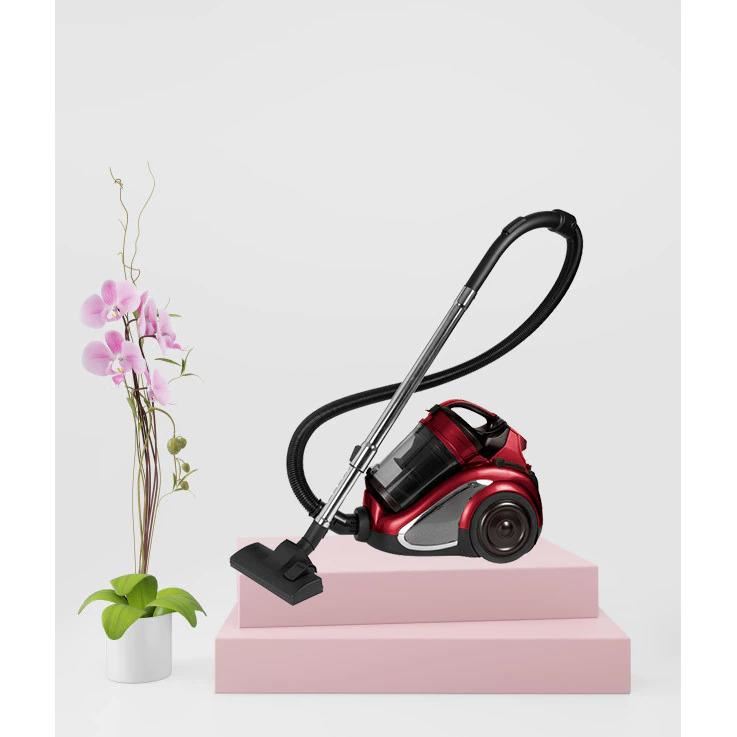 Aspirator fara sac Hausberg HB-2820RS, 2200 W, 4.5 litri, 85dB, filtru lavabil, sistem multi-ciclon, Negru/Rosu