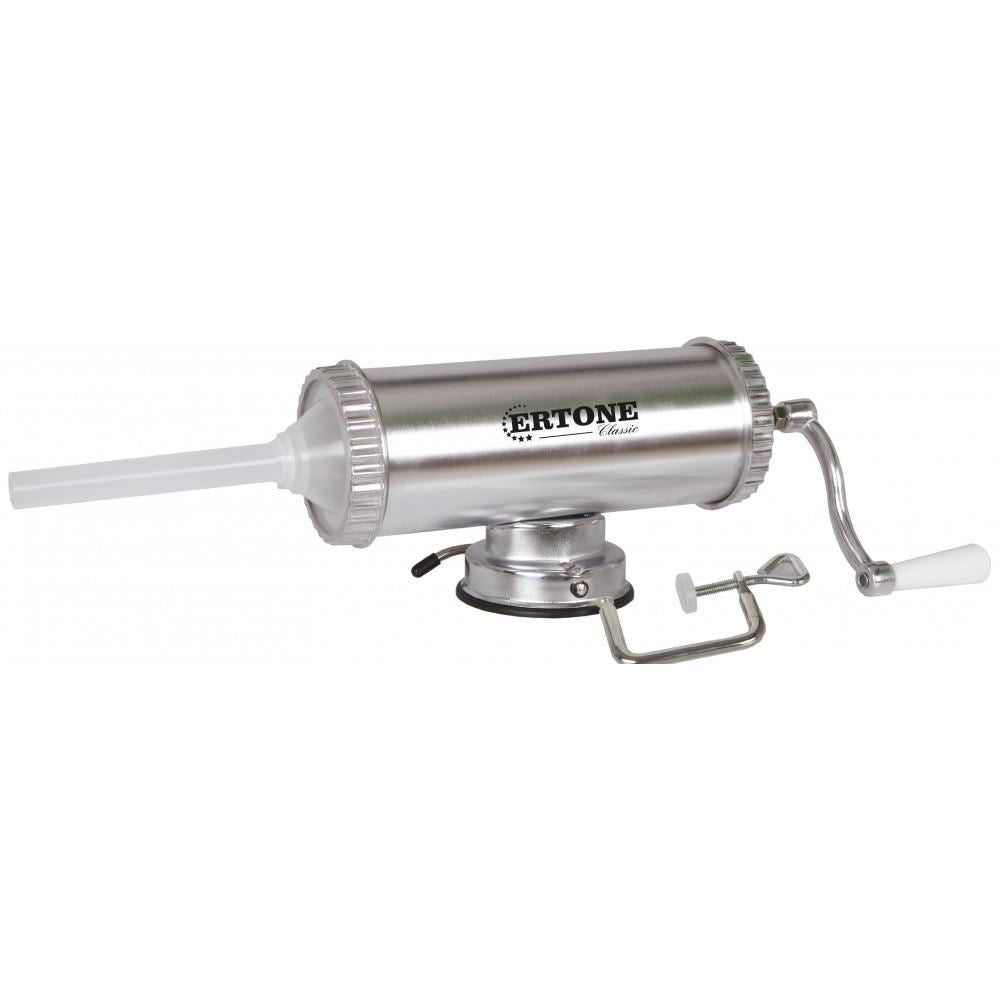 Aparat cu sprit pentru prepararea carnatilor ERTONE MN-415, capacitate 2.5 Kg, aluminiu inoxidabil- Argintiu