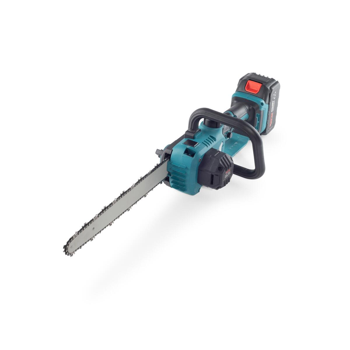 Fierăstrău cu Lanț și Acumulator Tatta TD-5311, Motor Brushless 1000W, 21V, 6000 RPM, Lame 12" (30cm), Baterie Li-Ion 2.0Ah cu 10 Celule