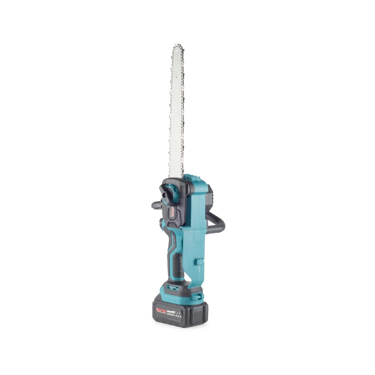 Fierăstrău cu Lanț și Acumulator Tatta TD-5311, Motor Brushless 1000W, 21V, 6000 RPM, Lame 12" (30cm), Baterie Li-Ion 2.0Ah cu 10 Celule