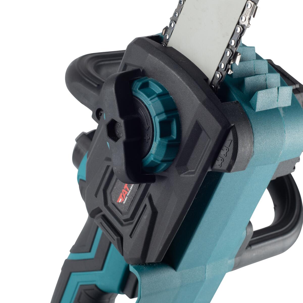 Fierăstrău cu Lanț și Acumulator Tatta TD-5311, Motor Brushless 1000W, 21V, 6000 RPM, Lame 12" (30cm), Baterie Li-Ion 2.0Ah cu 10 Celule